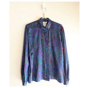 Vintage D'alliards Colourful Button Up Blouse